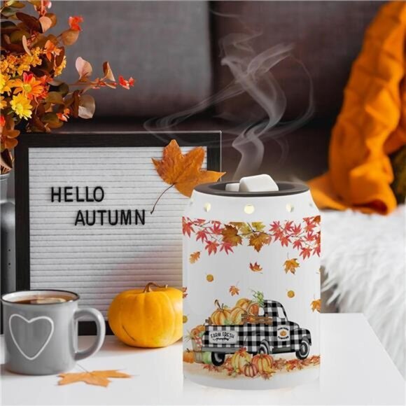 Fall Wax Melt Warmer Fall Decor‎ Truck Ceramic Wax Melt Warmer for Oil Candle